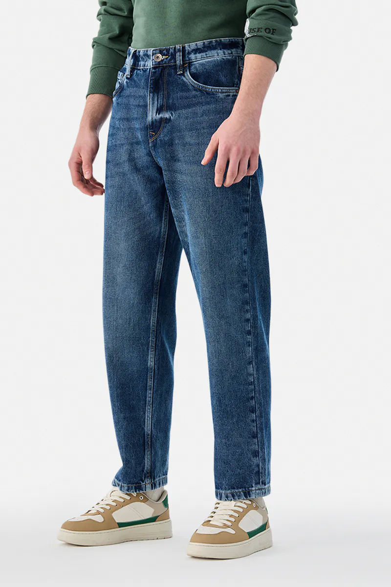 Mid Blue Washed Straight Fit Jeans - view 2