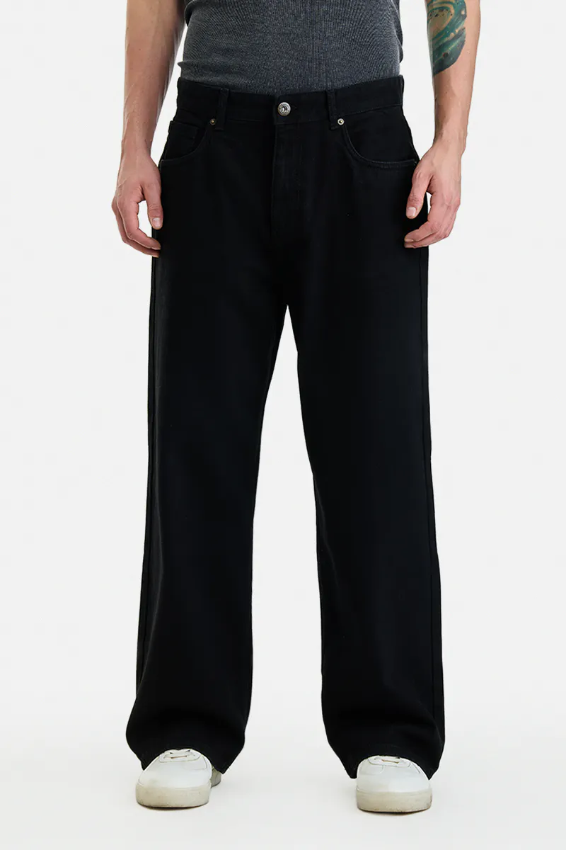 Black Relaxed Fit Pants - view 2