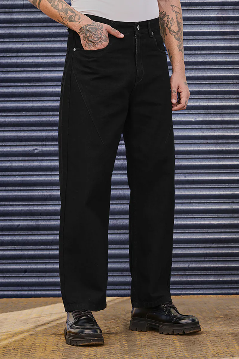 Black Straight Fit Jeans - view 2