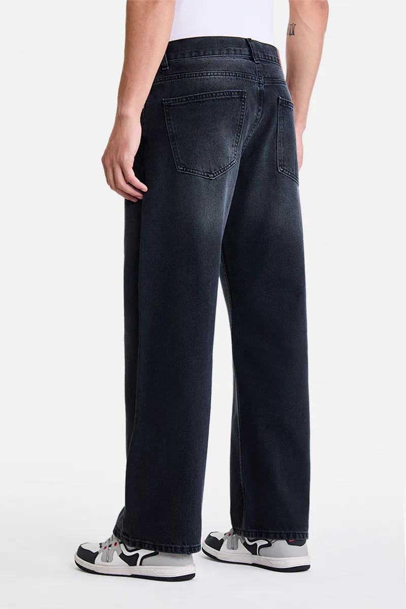 Washed Black Straight Fit Jeans - view 3