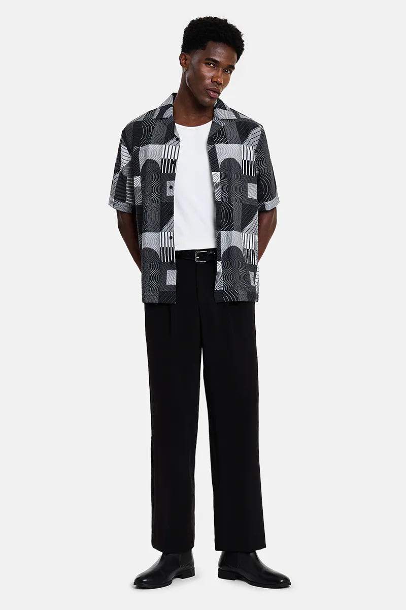 Relaxed Fit Shirt - Monochrome Abstract - view 2