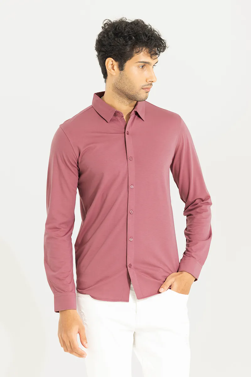 Slim Fit Casual Shirt – Dusty Rose - view 3