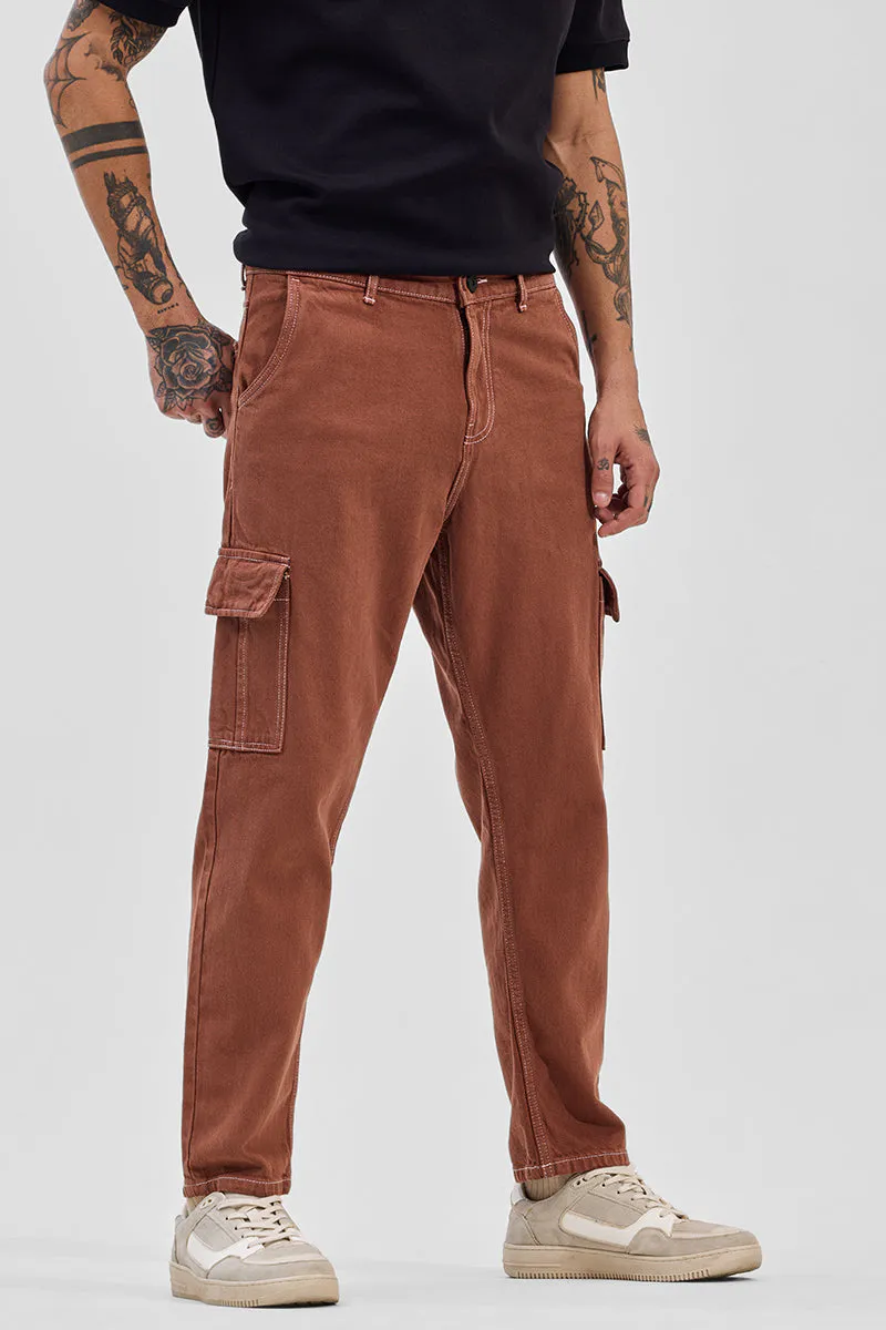 Rust Brown Cargo Jeans