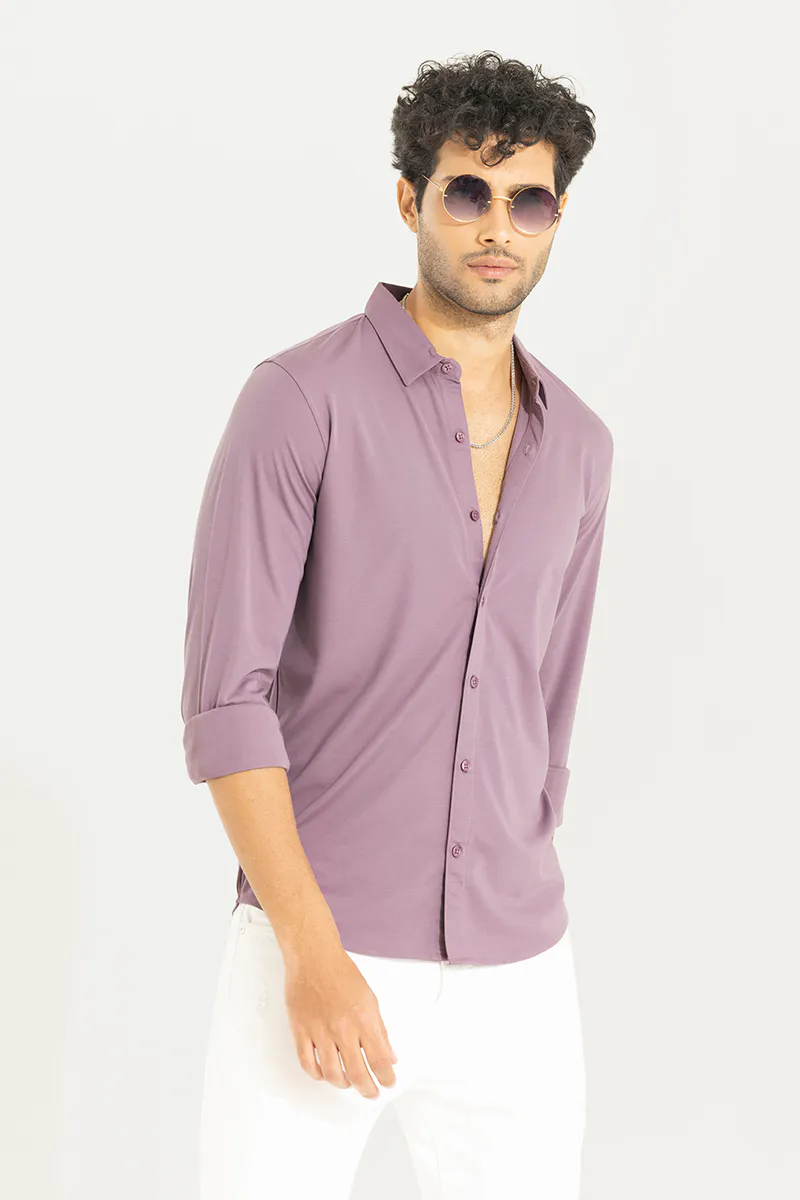 Slim Fit Casual Shirt – Muted Mauve - view 3