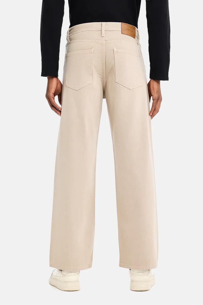 Beige Wide-Leg Jeans - view 3