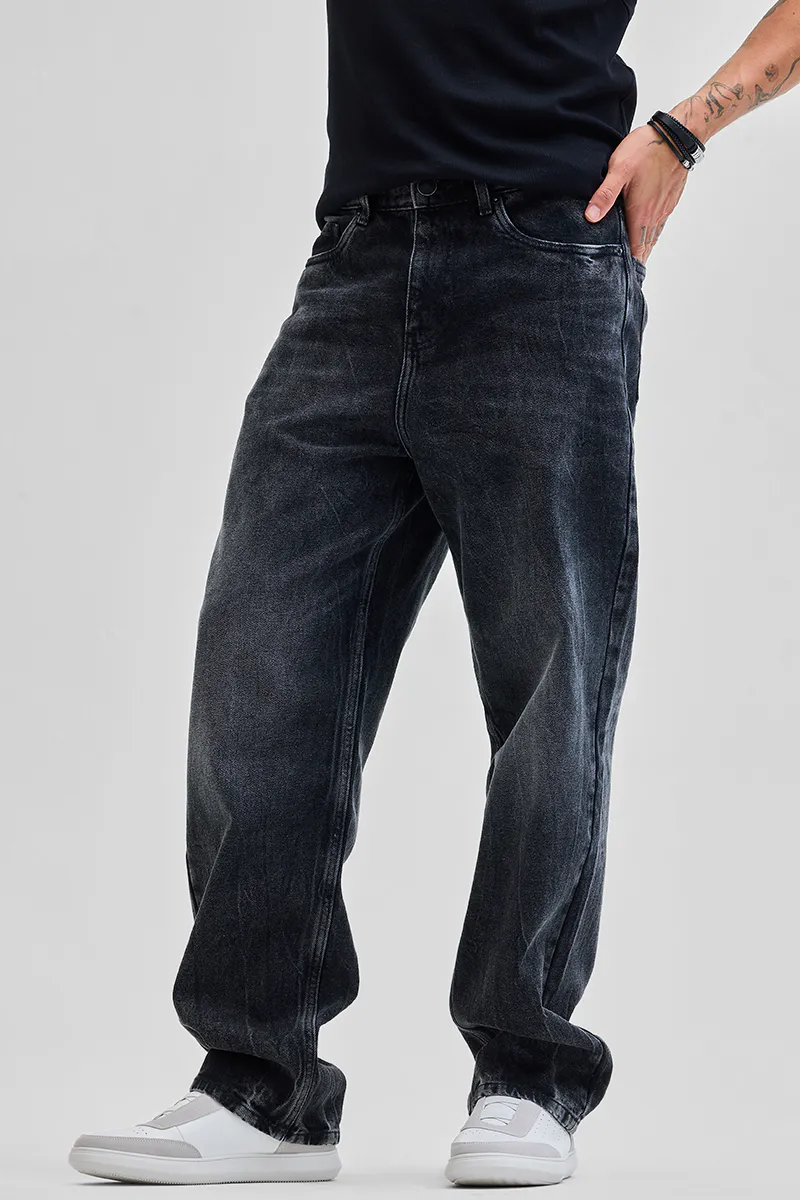 Washed Black Relaxed Fit Denim Jeans - view 2