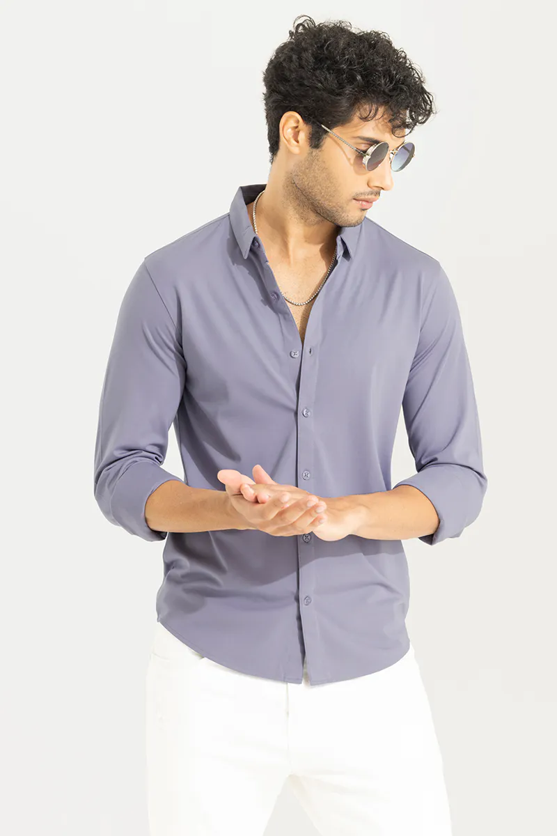 Slim Fit Casual Shirt – Dusty Lavender - view 2