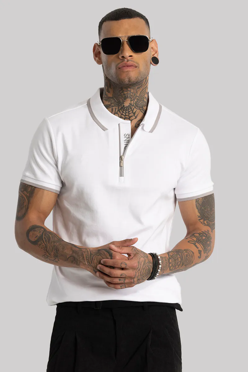 Slim Fit Polo T-Shirt – White - view 3