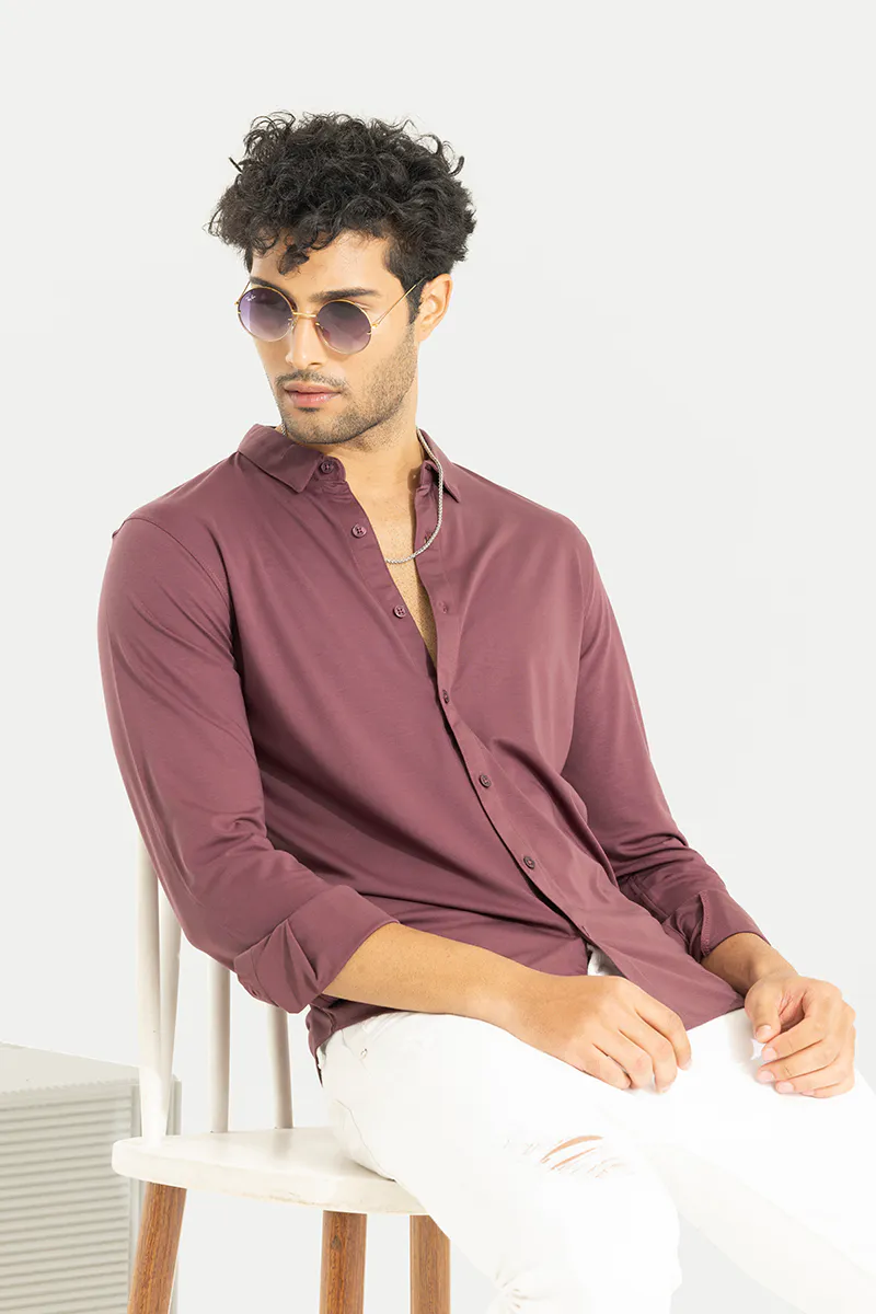 Slim Fit Casual Shirt – Deep Wine