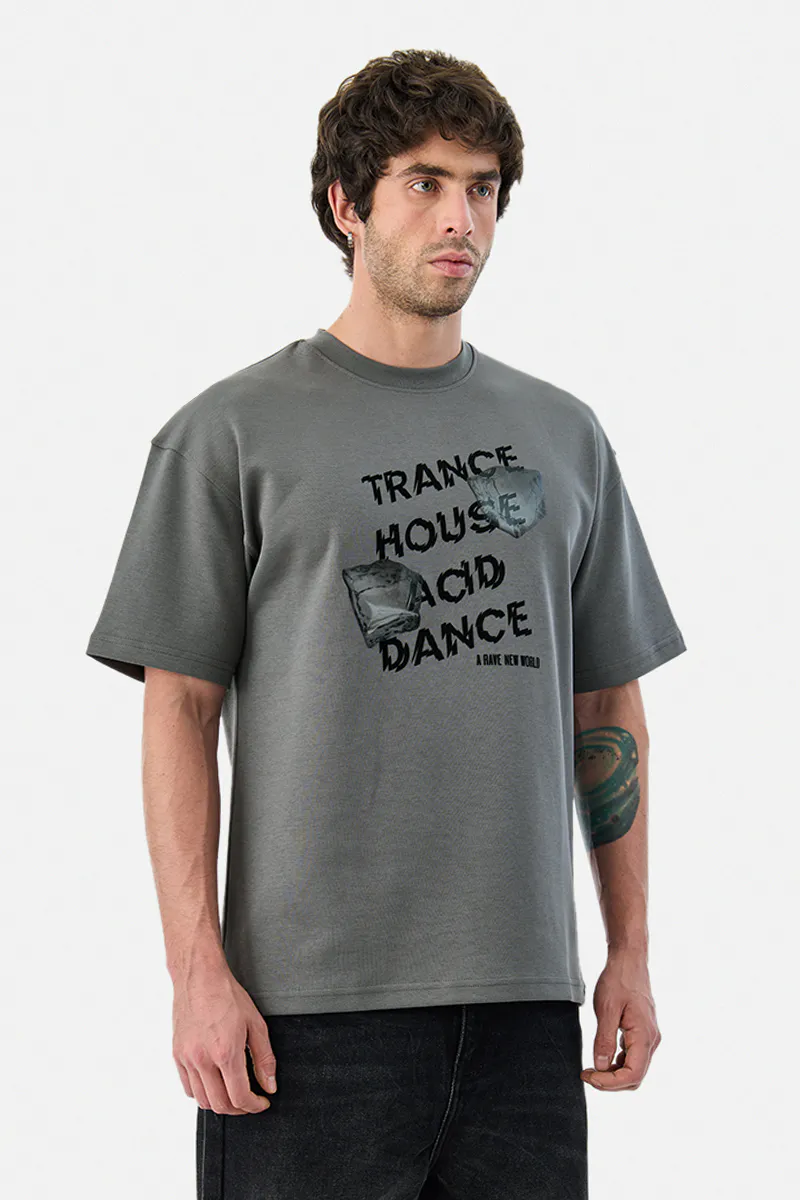 Oversized T-Shirt – Grey Graphic - view 3