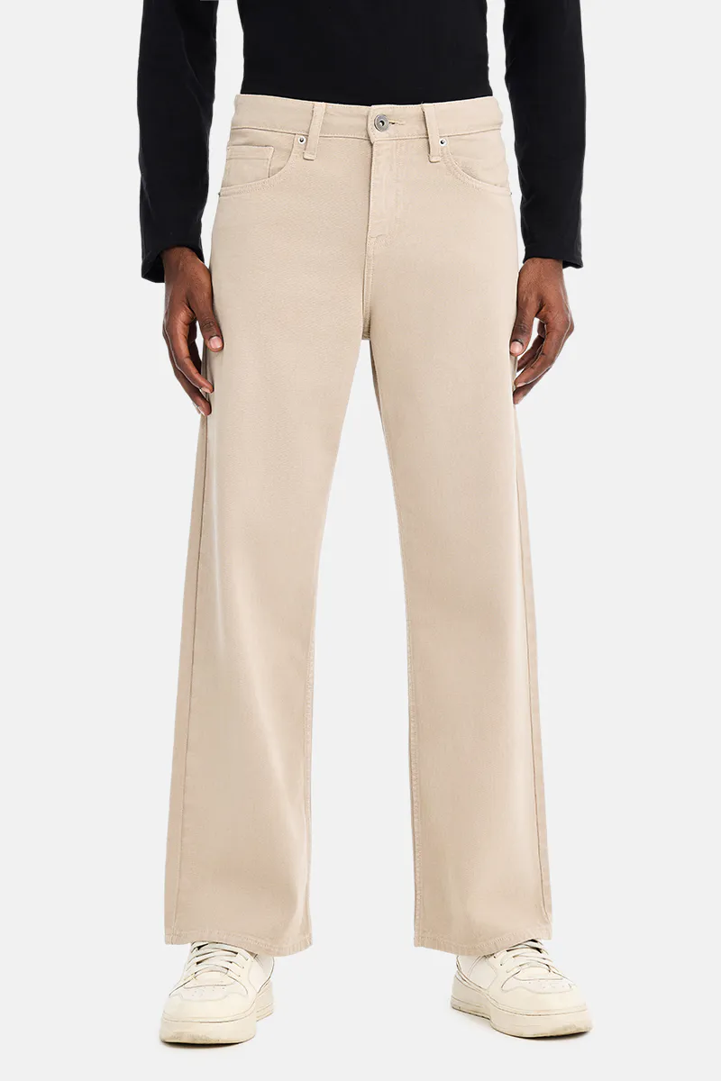 Beige Wide-Leg Jeans - view 2