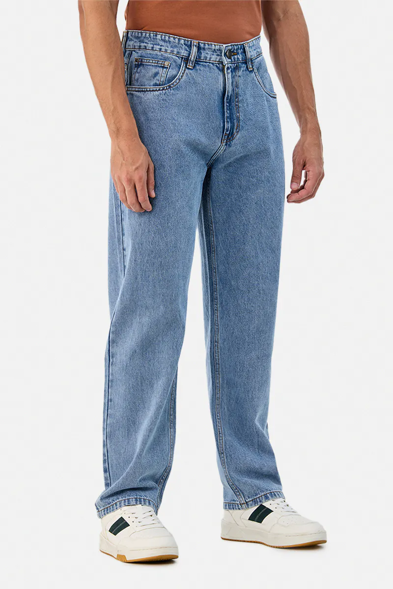 Light Blue Washed Straight Fit Jeans - view 2