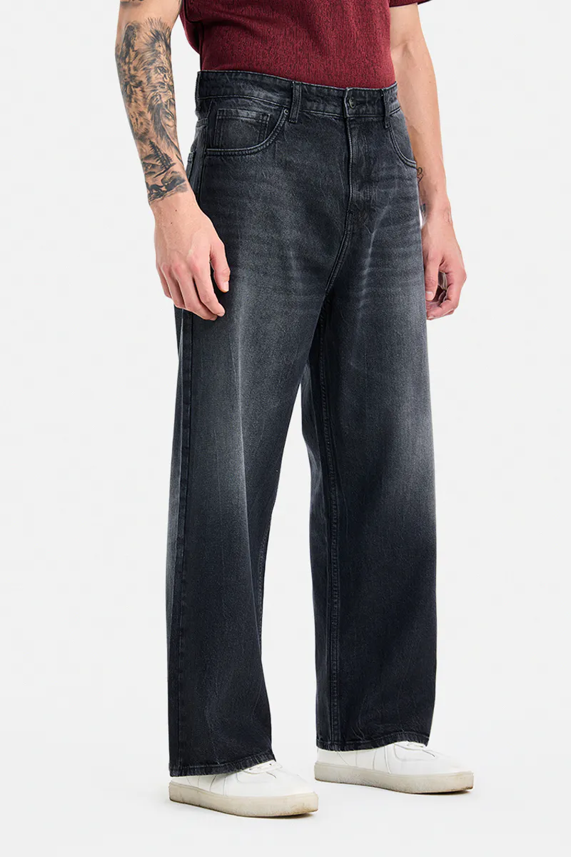 Washed Black Straight Fit Jeans - view 2