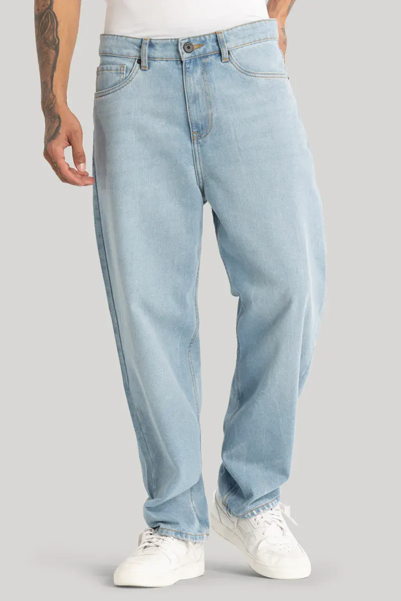 Light Wash Relaxed Fit Denim Jeans