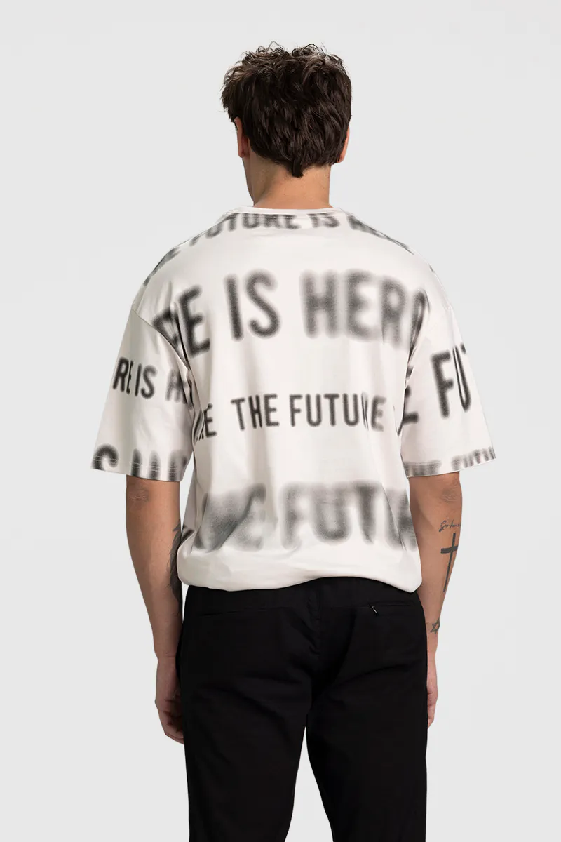 Oversized T-Shirt – Abstract Text Print - view 4