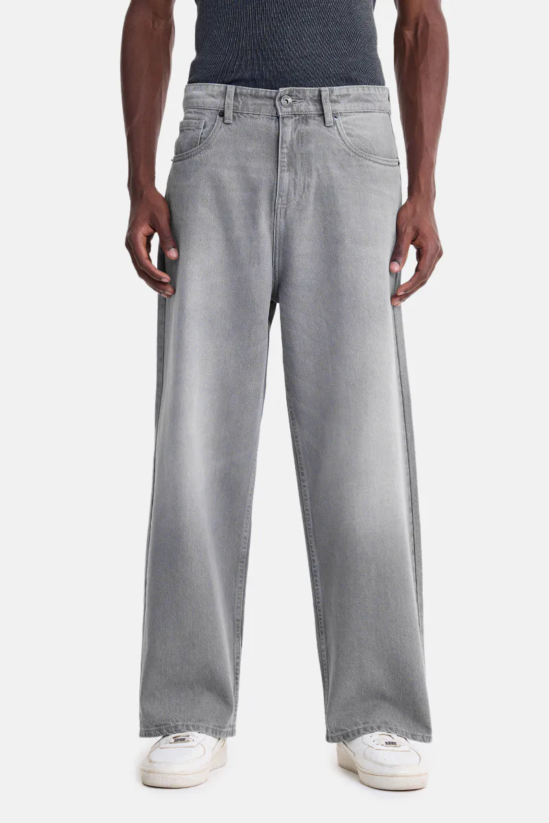 Grey Washed Relaxed Fit Jeans - view 2