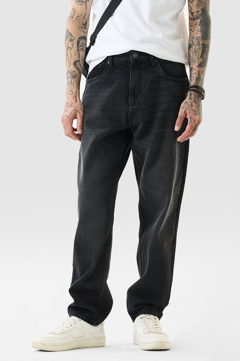 Washed Black Relaxed Fit Jeans - view 2