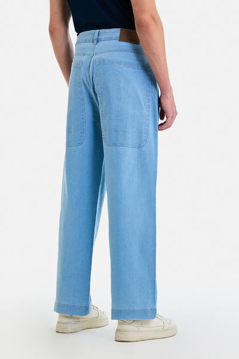 Light Blue Straight Fit Jeans - view 3