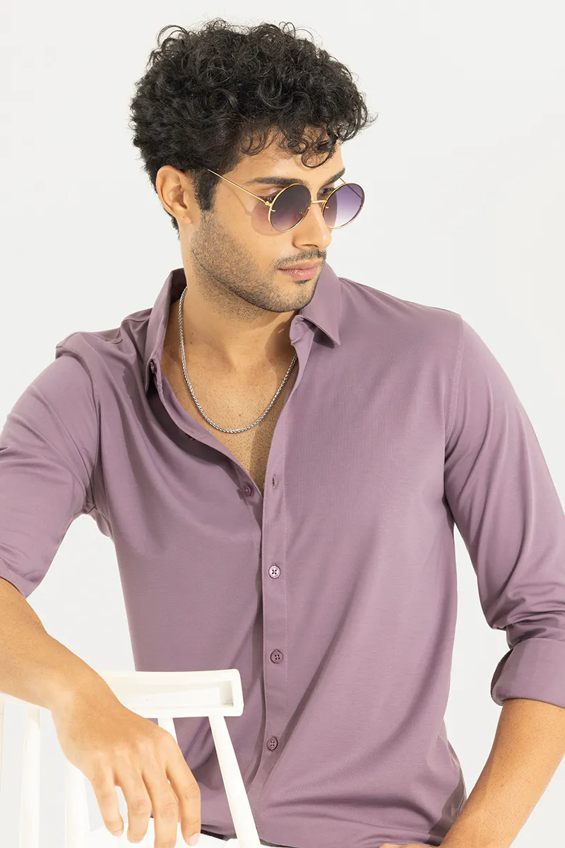 Slim Fit Casual Shirt – Muted Mauve