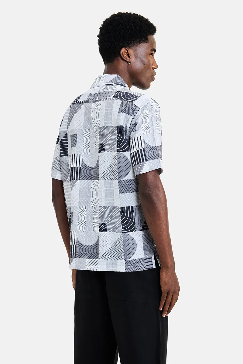 Relaxed Fit Shirt – Grey Abstract - view 4