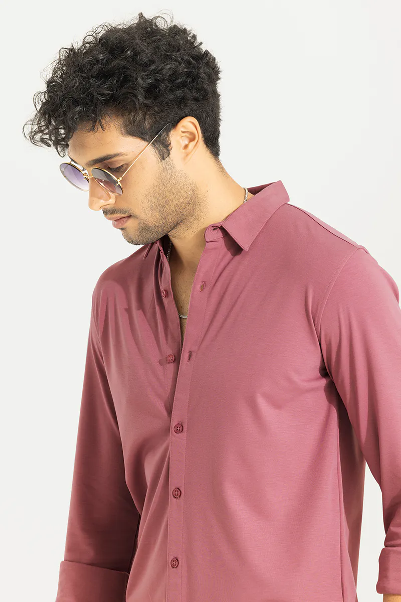 Slim Fit Casual Shirt – Dusty Rose - view 2