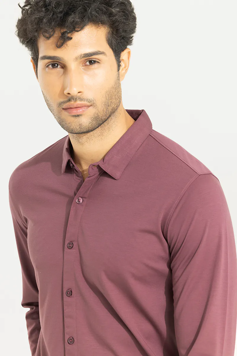 Slim Fit Casual Shirt – Deep Wine - view 3