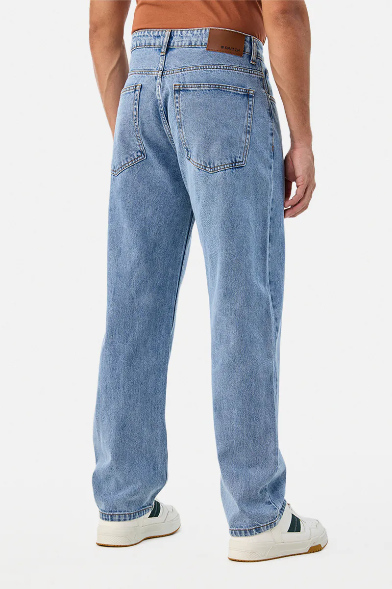 Light Blue Washed Straight Fit Jeans - view 3
