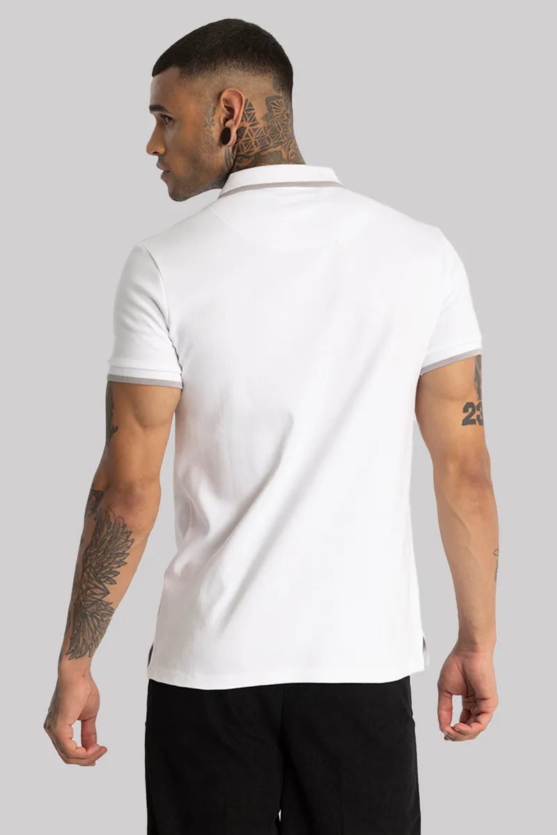 Slim Fit Polo T-Shirt – White - view 4