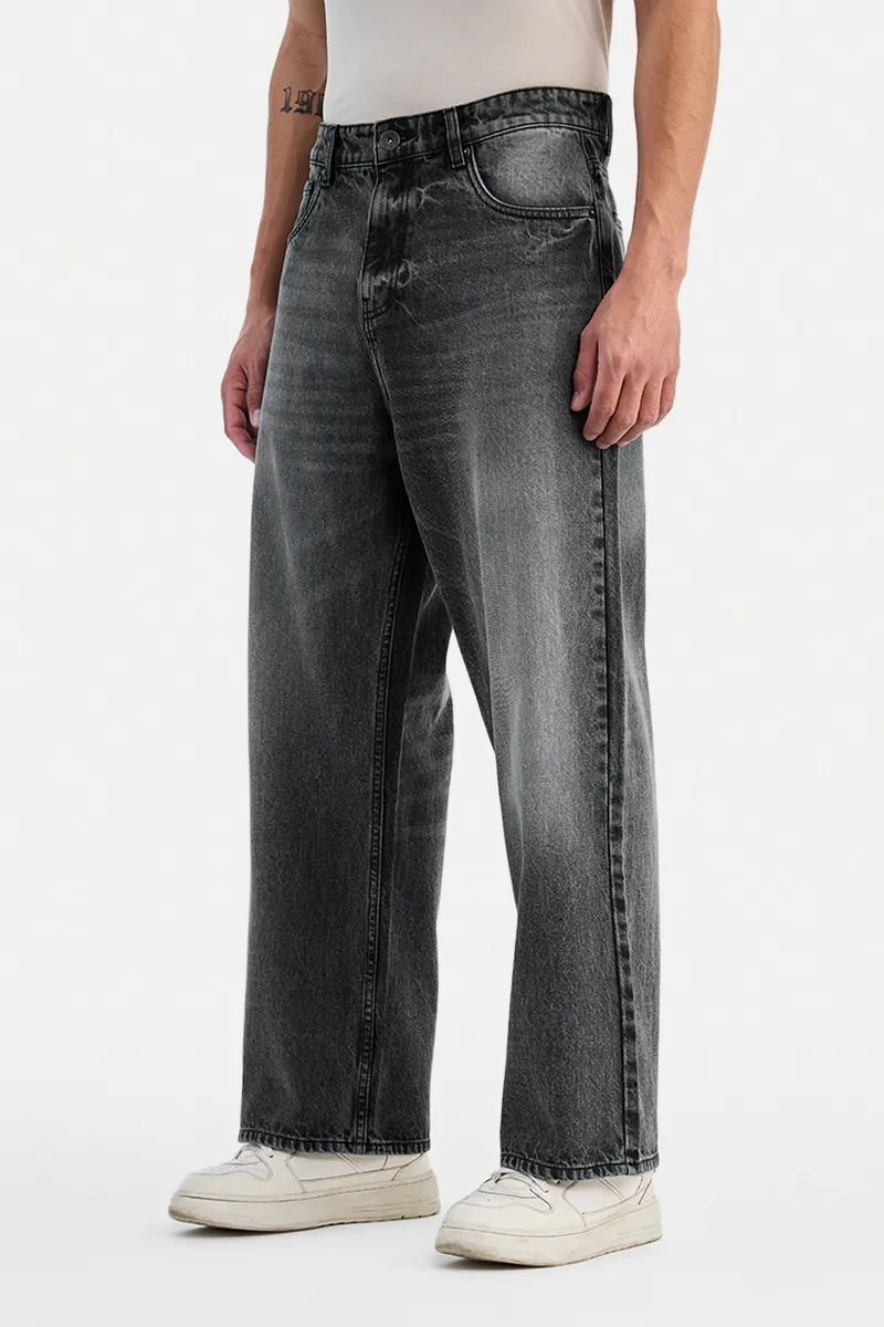 Washed Black Wide-Leg Jeans - view 2