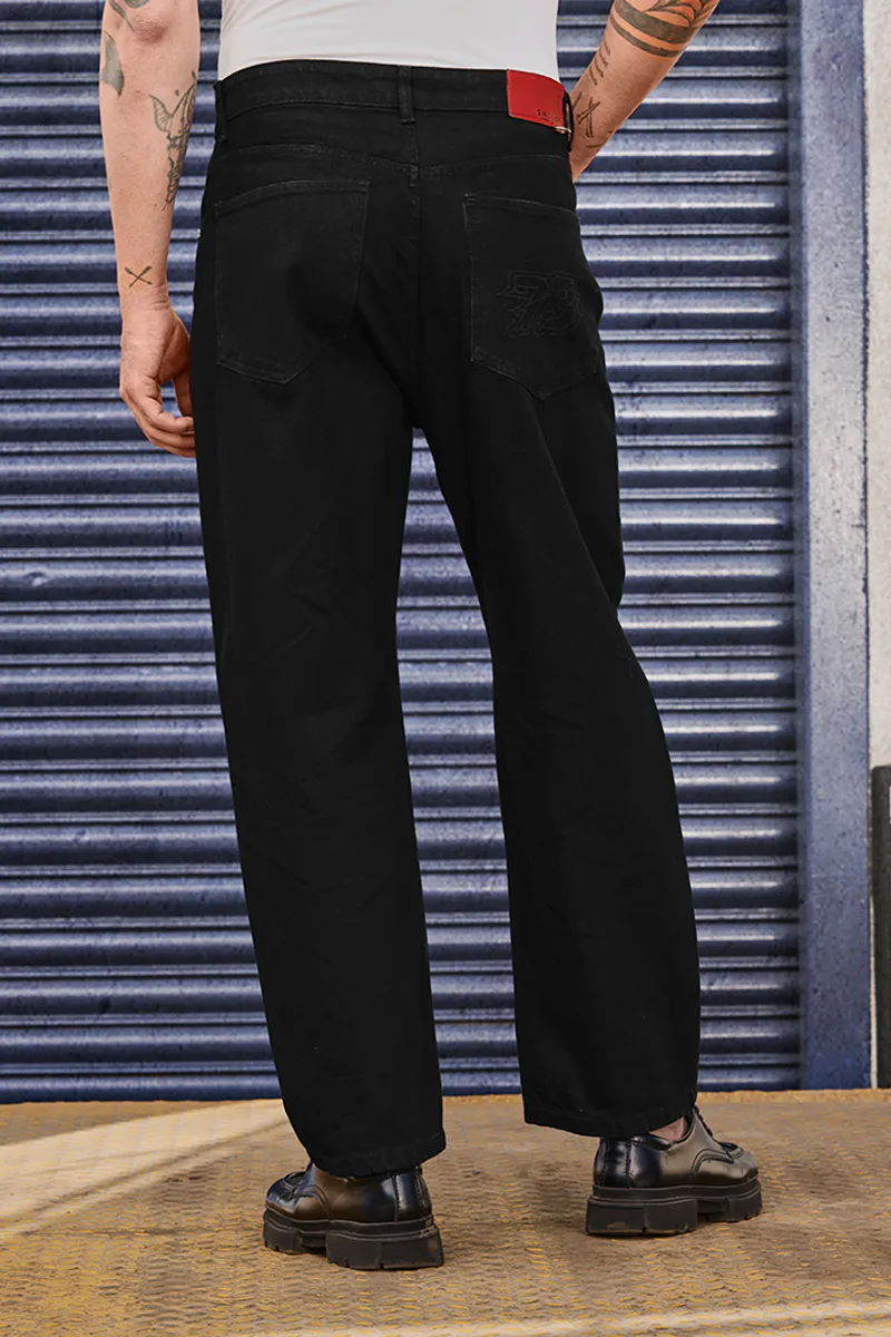 Black Straight Fit Jeans - view 3