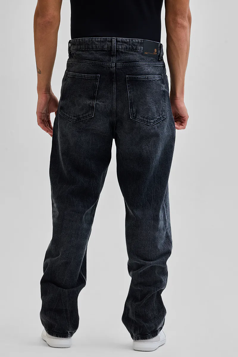 Washed Black Relaxed Fit Denim Jeans - view 4