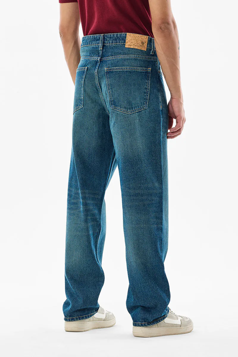 Mid-Wash Relaxed Fit Denim Jeans - view 4