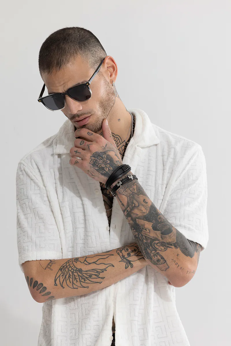 Textured Shirt – Ivory White