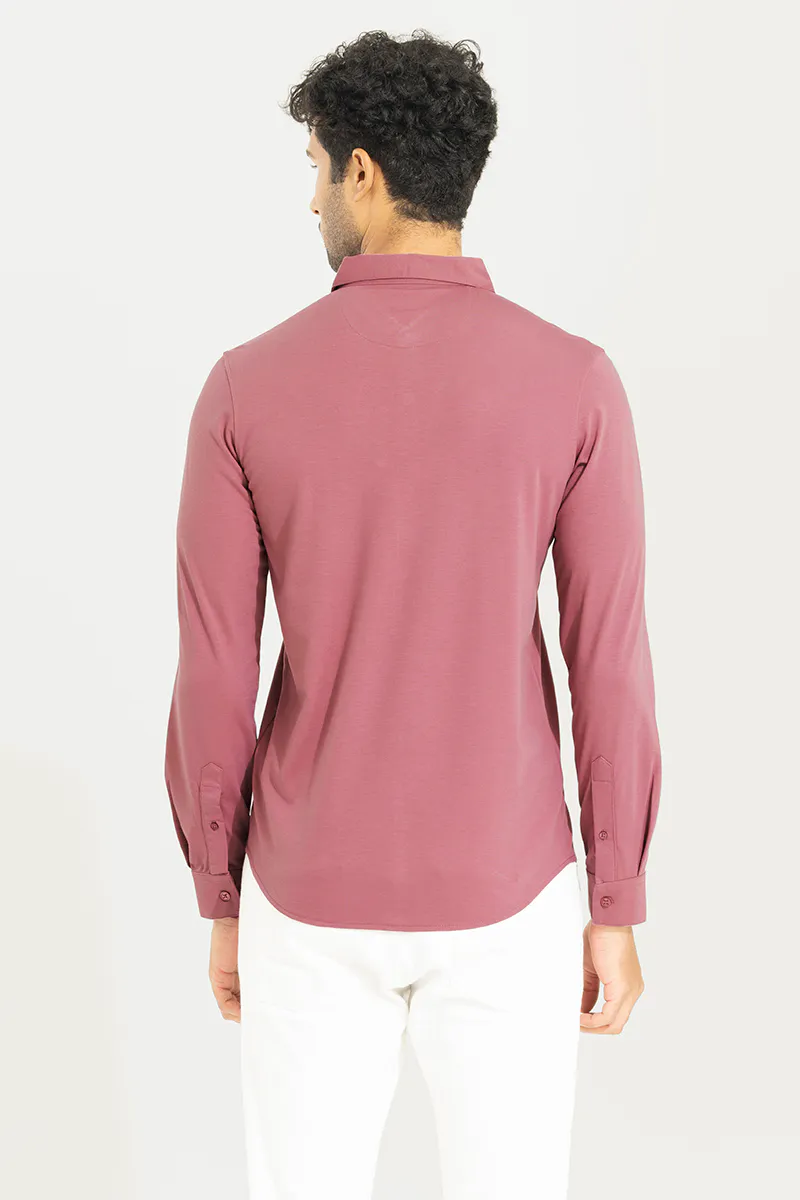 Slim Fit Casual Shirt – Dusty Rose - view 4
