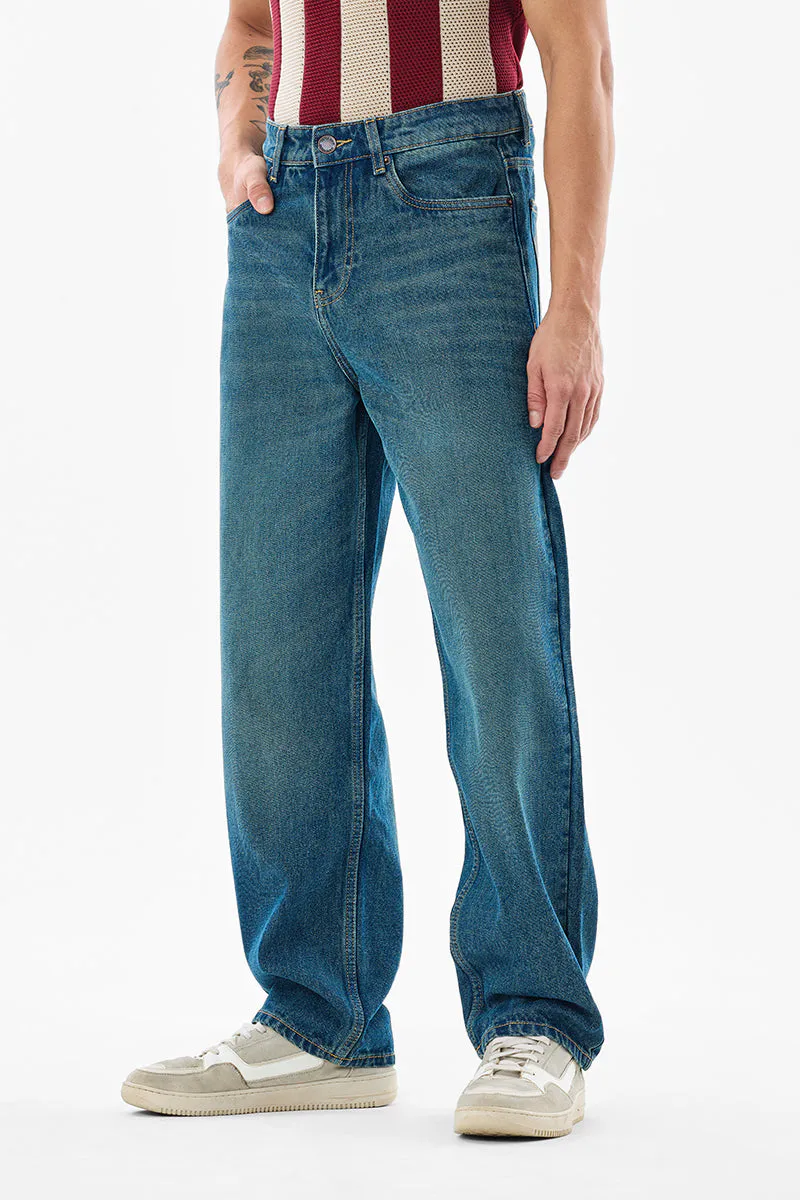 Mid-Wash Relaxed Fit Denim Jeans - view 2