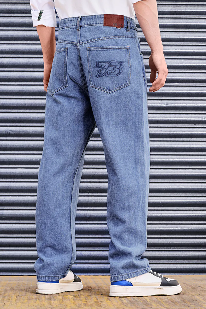 Light Blue Relaxed Fit Jeans - view 3