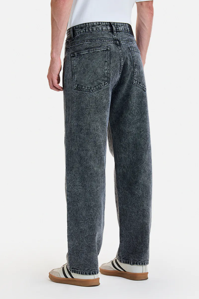Washed Grey Panel Jeans - view 3