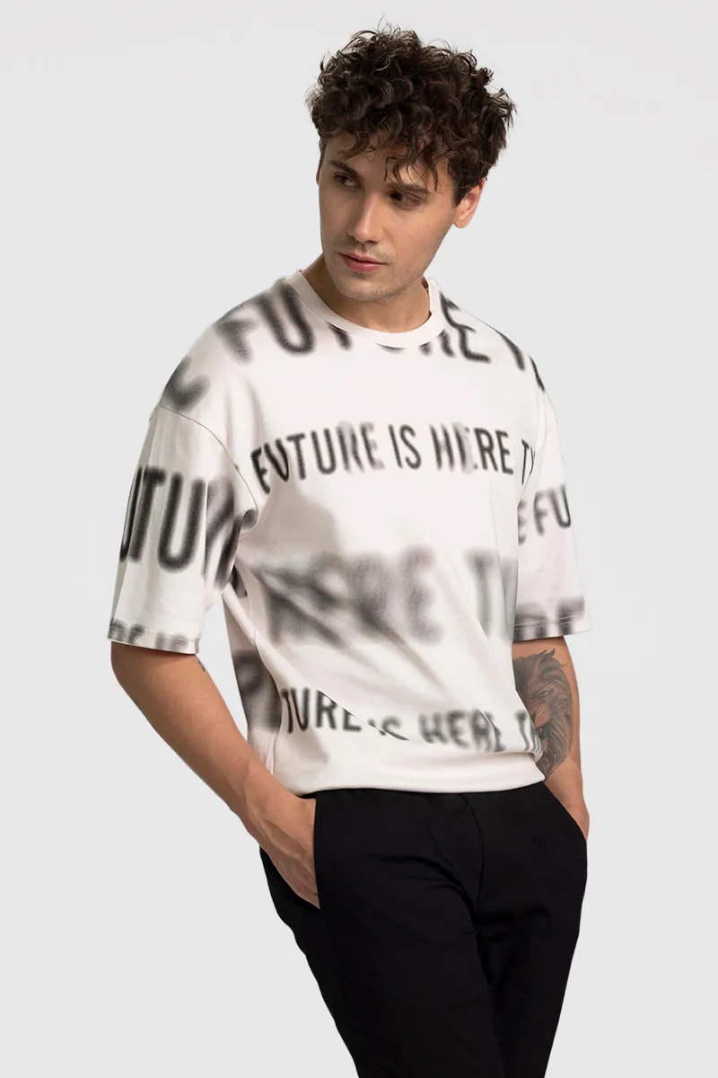 Oversized T-Shirt – Abstract Text Print - view 2