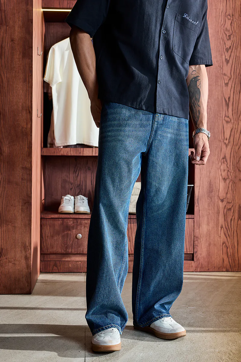 Relaxed Fit Blue Denim Jeans