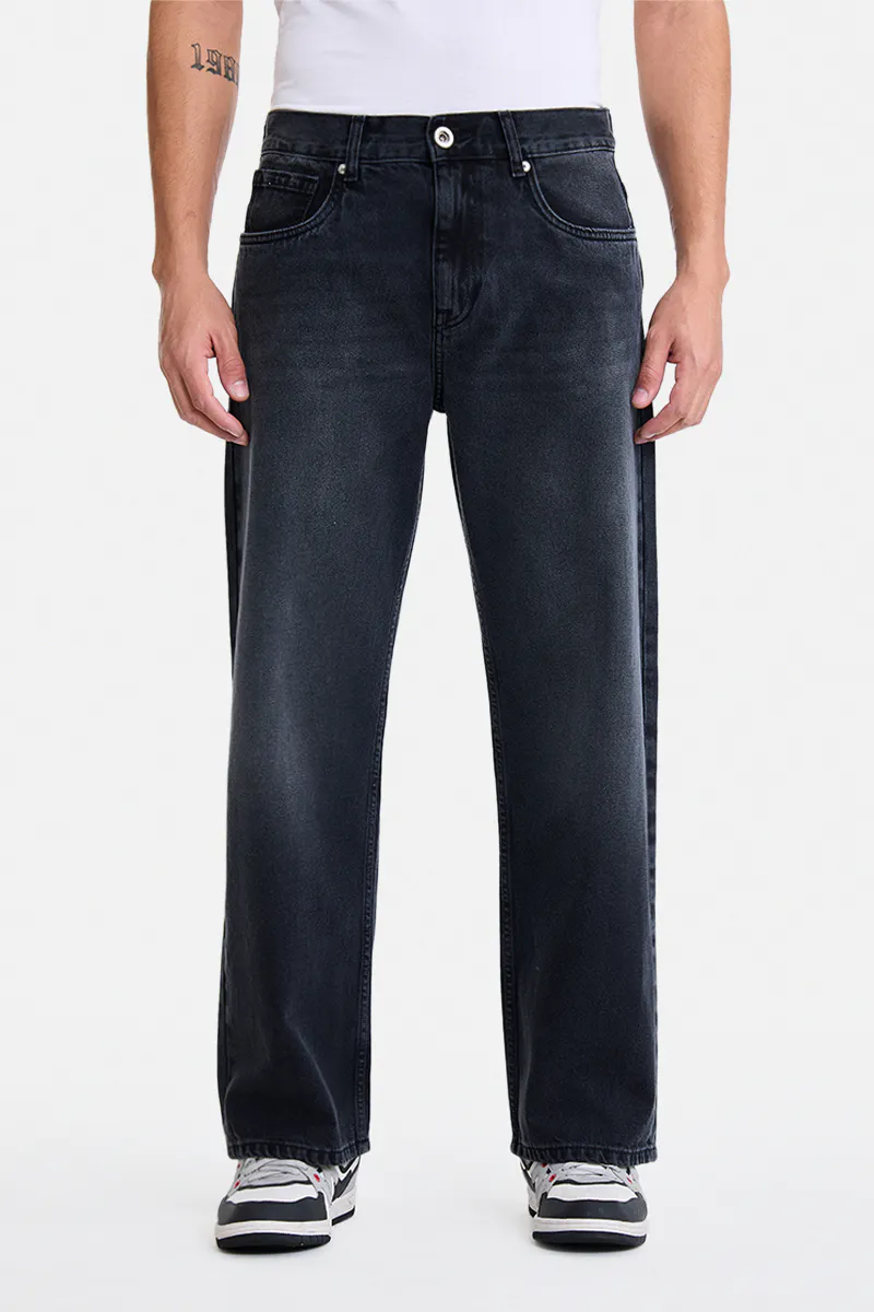Washed Black Straight Fit Jeans - view 2