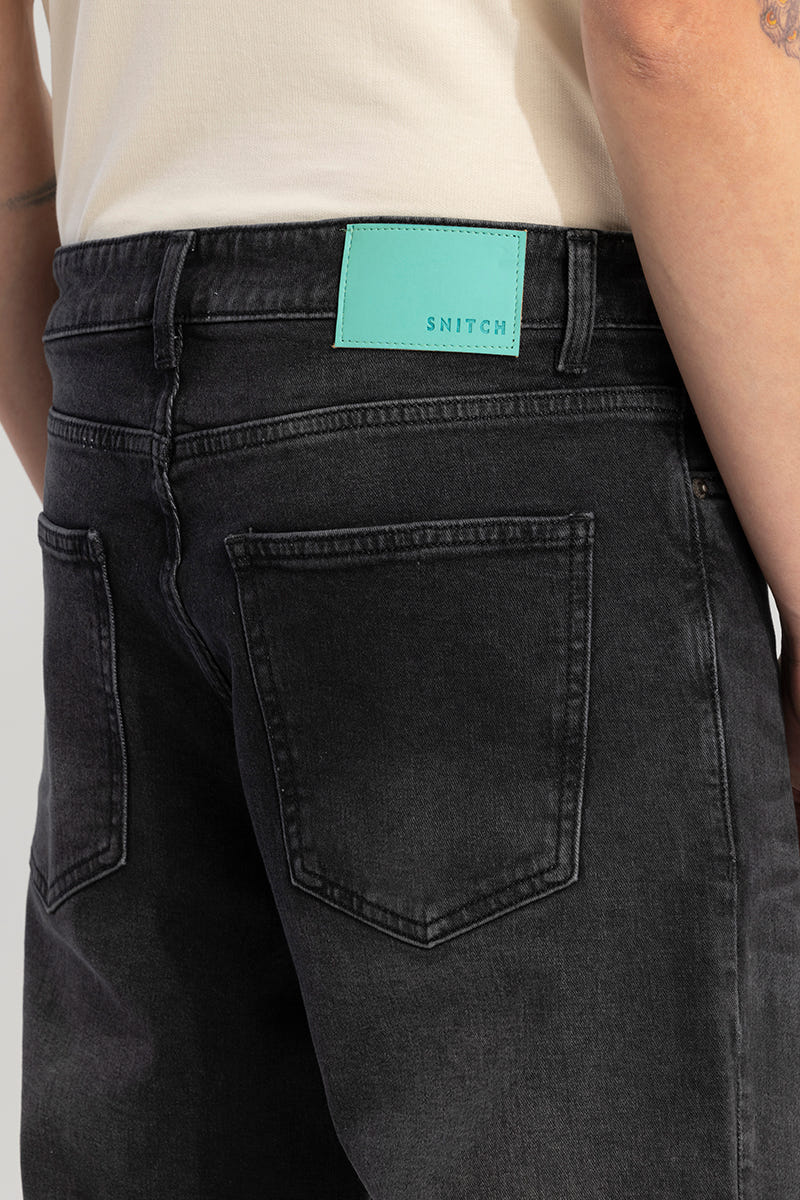 Washed Grey Straight Fit Jeans - view 3