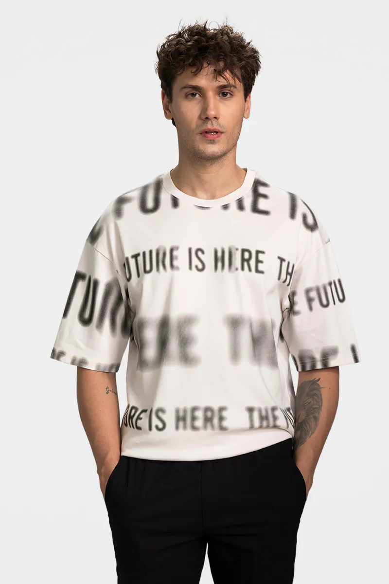 Oversized T-Shirt – Abstract Text Print - view 3