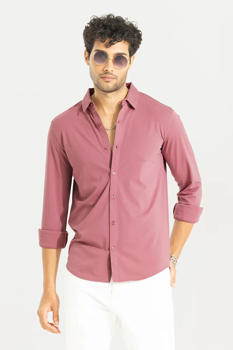Slim Fit Casual Shirt – Dusty Rose