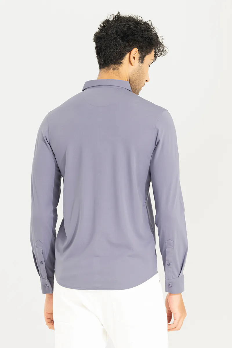 Slim Fit Casual Shirt – Dusty Lavender - view 4