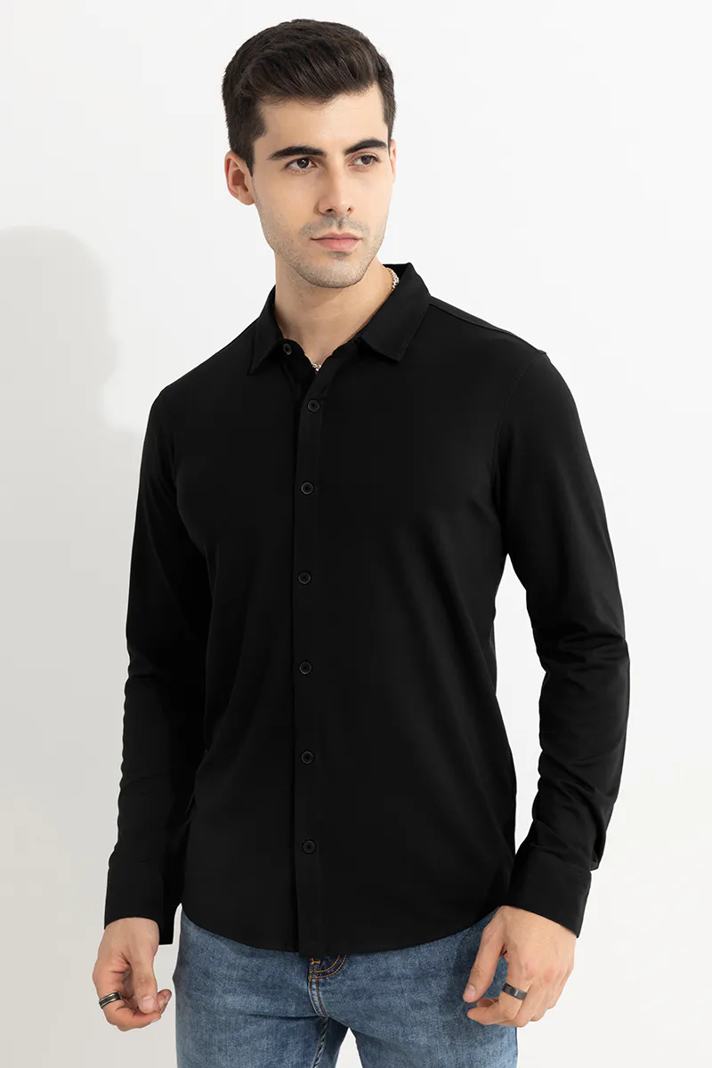 Slim Fit Casual Shirt – Classic Black - view 4